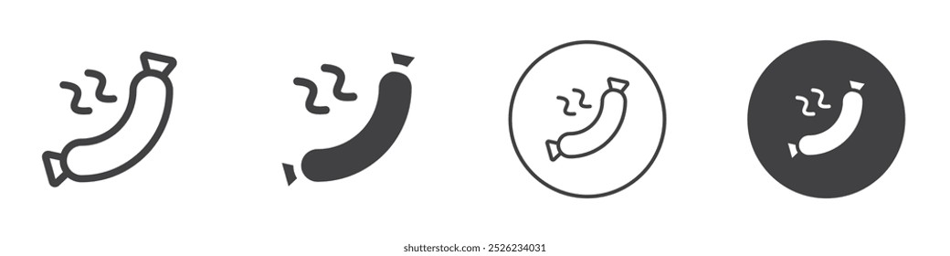 Sausage icon Simple outline vector logo