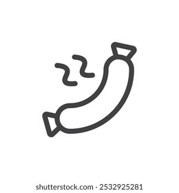 Icono de salchicha Logotipo de Vector de contorno simple