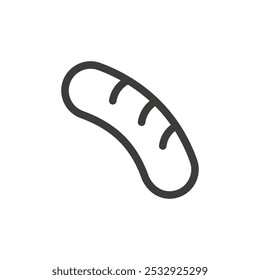 Ícone de salsicha Simples esboço do logotipo do vetor