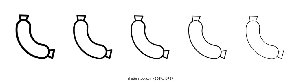 ícone de salsicha vetor simples logotipo de contorno