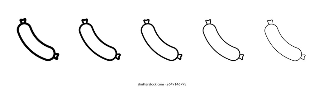 ícone de salsicha vetor simples logotipo de contorno