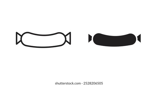 Sausage icon in solid and stroke style.