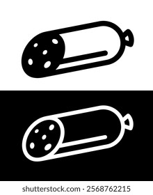 Sausage icon. Symbol of products, store or food. Butcher's or meat processing plant product. Pictogram of meat department or web store of products.