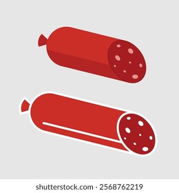 Sausage icon. Symbol of products, store or food. Butcher's or meat processing plant product. Pictogram of meat department or web store of products.