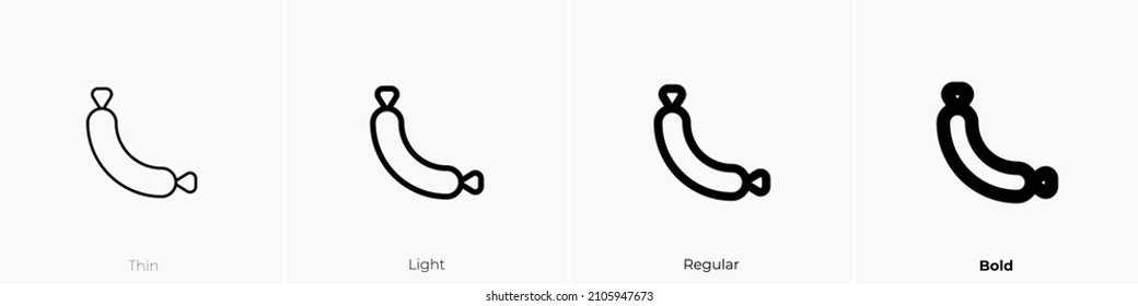 sausage icon. Thin, Light Regular And Bold style design isolated on white background