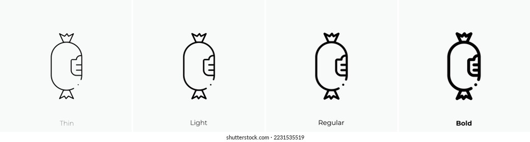 sausage icon. Thin, Light Regular And Bold style design isolated on white background