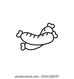 Icono de salchicha Ilustración plana de línea delgada
