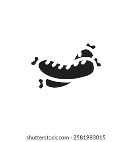 Sausage icon Vector flat thin line illustration