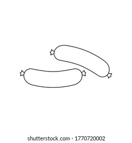 símbolo de plantilla de alimento vectorial de icono de salchicha