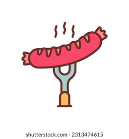 Sausage icon in vector. Illustration