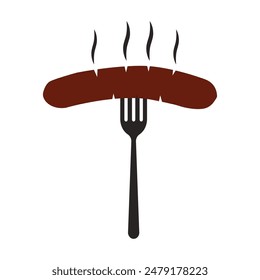 diseño de Ilustración vectorial de ícono de salchicha
