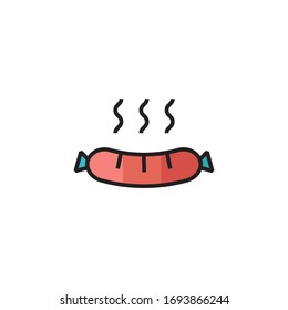 sausage icon vector illustration filled outline style design. isolated on white background