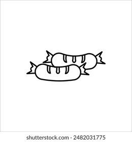 Würstchen-Symbol. Vektorillustration isoliert auf weißem Hintergrund.