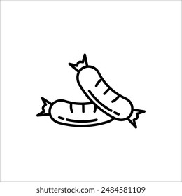 Icono de salchicha. Ilustración vectorial aislada sobre fondo blanco.