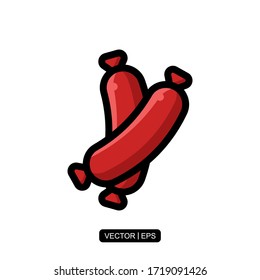Sausage icon vector illustration logo template for many purpose. Isolated on white background.
