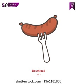 sausage icon vector illustration on white background
