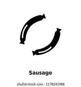 Sausage icon vector isolated on white background, logo concept of Sausage sign on transparent background, filled black symbol