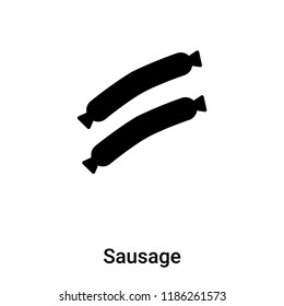 Sausage icon vector isolated on white background, logo concept of Sausage sign on transparent background, filled black symbol