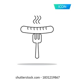 sausage icon vector isolated on white bavkground.