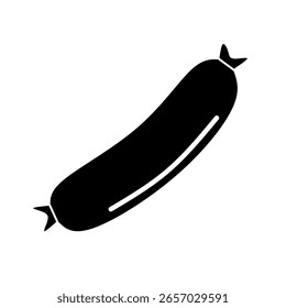 Vector de icono de salchicha sobre fondo blanco