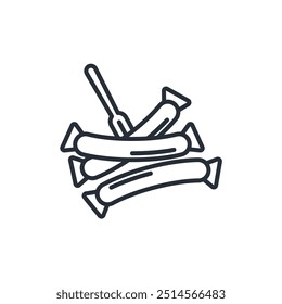 Sausage icon. vector.Editable stroke.linear style sign for use web design,logo.Symbol illustration.