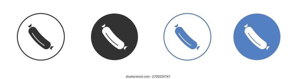 Icono de salchicha para el Diseño web. pixel Iconos planos perfectos