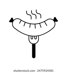 sausage icon with white background vector stock illustration