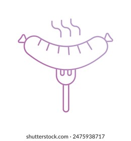 sausage icon with white background vector stock illustration