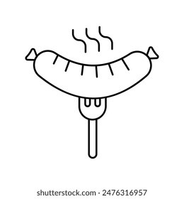 sausage icon with white background vector stock illustration