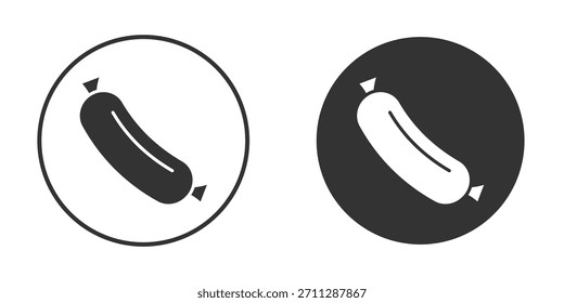 Concepto de iconos de salchichas en versiones sólidas. Estilo de diseño plano.
