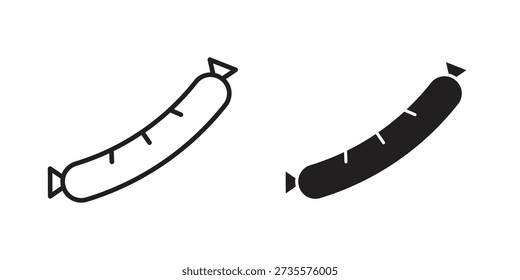 Conceitos de ícones de salsicha. desenhos de traço de linha e sólido preto para uso na web e aplicativo