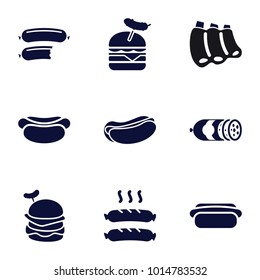Sausage icons. set of 9 editable filled sausage icons such as