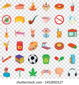 Sausage icons set. Cartoon style of 36 sausage vector icons for web for any design