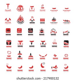 Sausage Icons Set - Isolated On White Background - Vector Illustration, Graphic Design Editable For Your Design