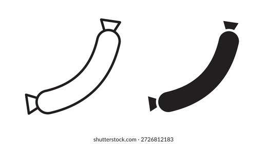Coleção de vetores de ícones de salsicha para web designs. flat icons