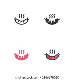 sausage icons vector with four different styles