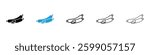 Sausage icons vector illustrations in black and blue colors for web and ui designs