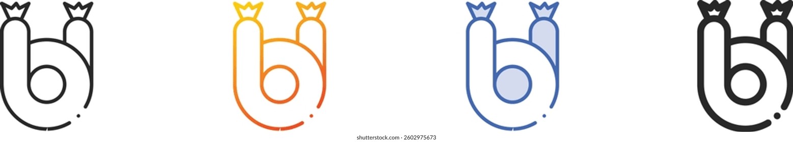 sausage icon.Thin Linear, Gradient, Blue Stroke and bold Style Design Isolated On White Background