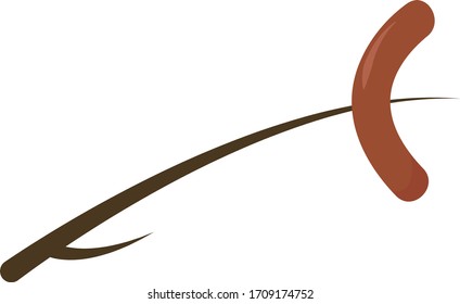 Sausage, illustration, vector on white background.