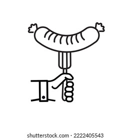 Sausage isolated on white background. Vector illustration

