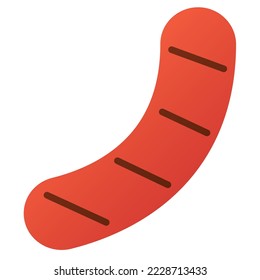 Wurst einzeln auf weißem Hintergrund, Illustration, Symbol, Element