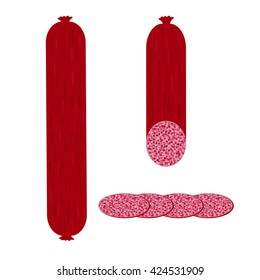 Sausage isolated on white background vector illustration 