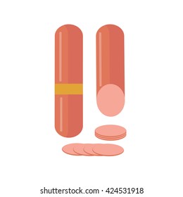 Sausage isolated on white background vector illustration 