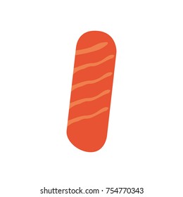 Sausage isolated on white background, Vector illustration