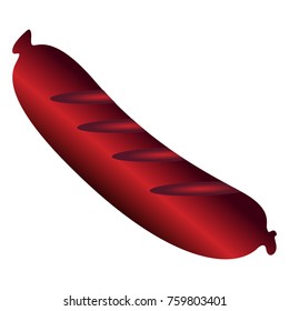 Sausage isolated on white background, Vector illustration