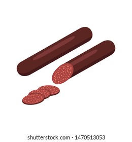 Sausage isometric icon. Vector illustration.