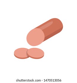 Sausage isometric icon. Vector illustration.