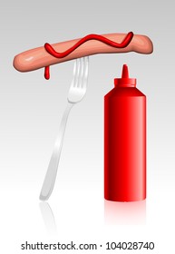 Sausage with Ketchup