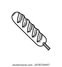 Wurstlinie Art Vektorgrafik Symbol auf weißem Hintergrund