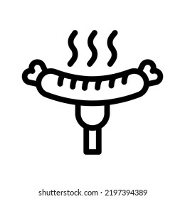 sausage line icon illustration vector graphic 